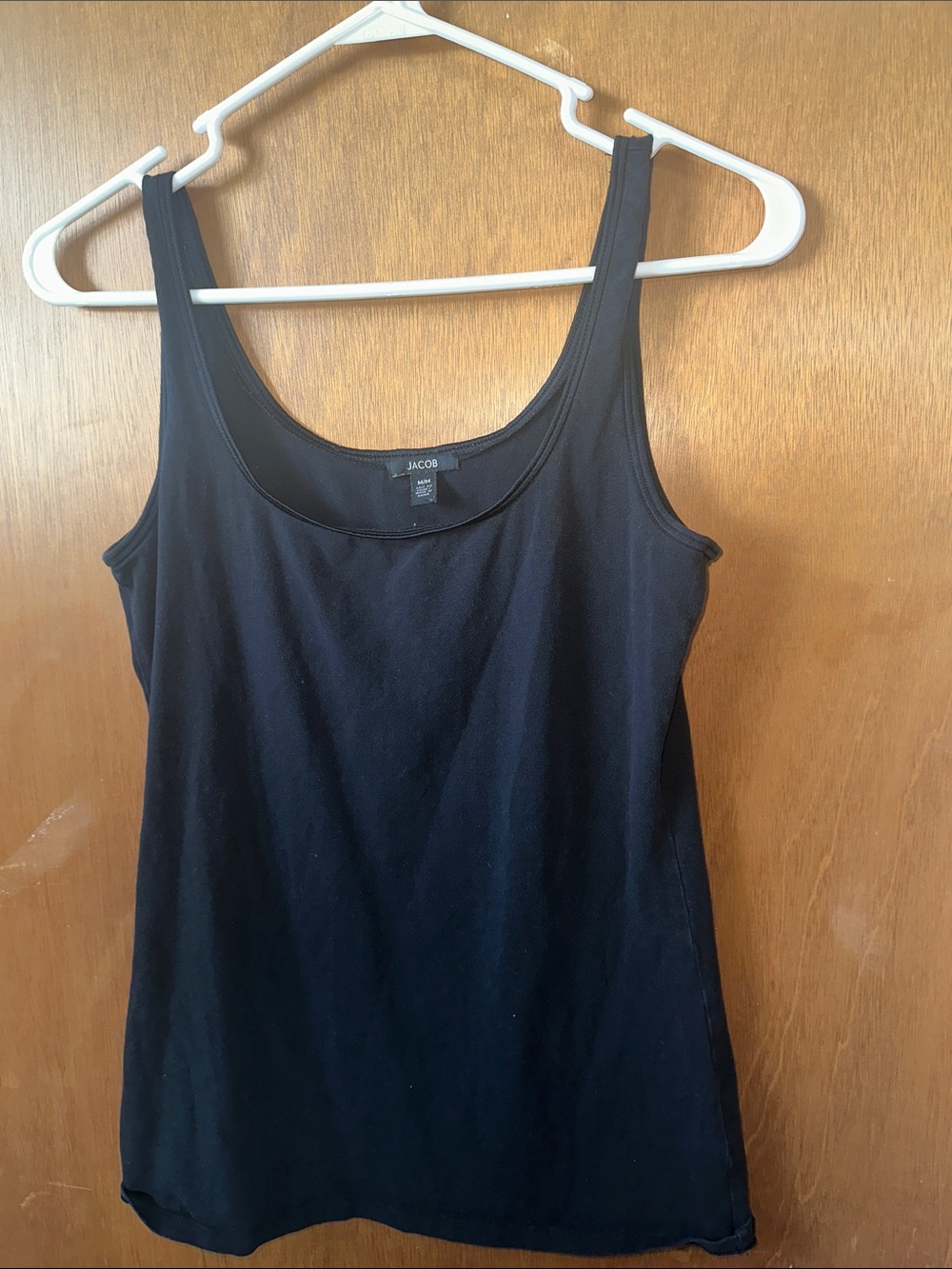 Jacob Black Ribbed Scoop Tank Top